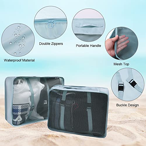 Image of OSDUE 8 Set Packing Cubes for Suitcases, Light Packing Cubes for Travel, Various Sizes Organizer Bags Set for Travel Accessories Travel Essentials,Travel Cubes for Carry on Suitcases (Korean Blue)