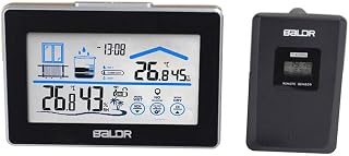 HBJWOV Digital LCD Thermometer Hygrometer Clock Temperature Humidity Meter Tester Comfort Level Indictor Touch Button