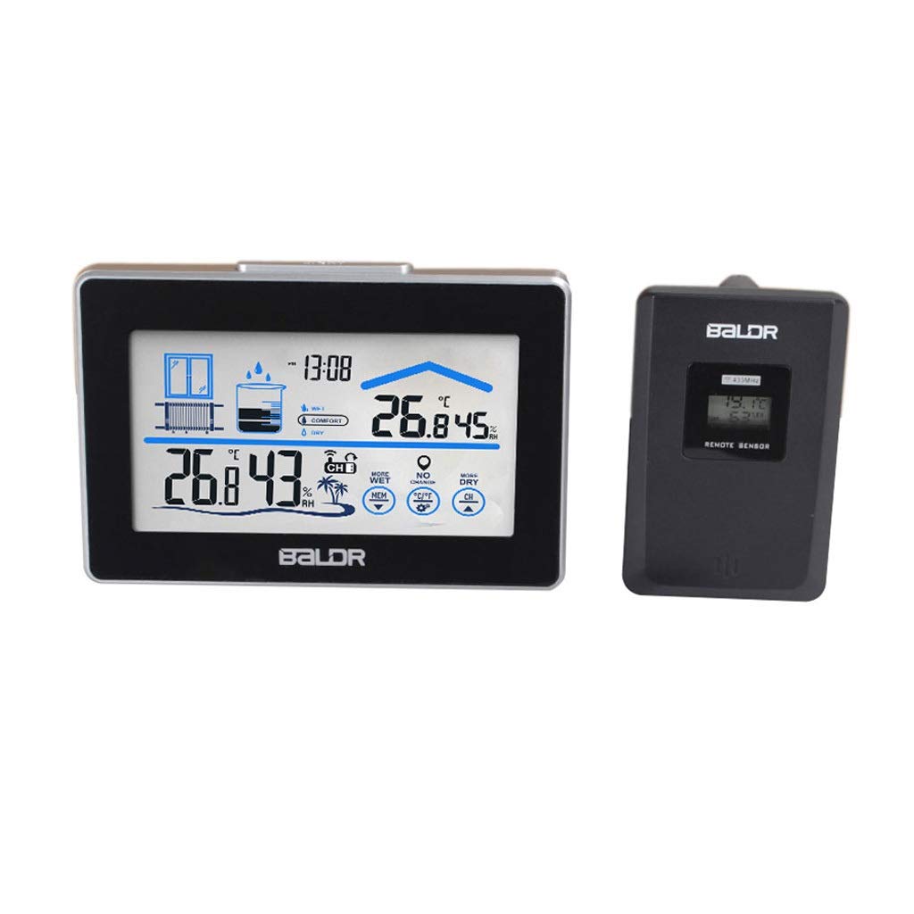 Digital LCD Thermometer Hygrometer Clock Temperature Humidity Meter Tester Comfort Level Indictor Touch Button