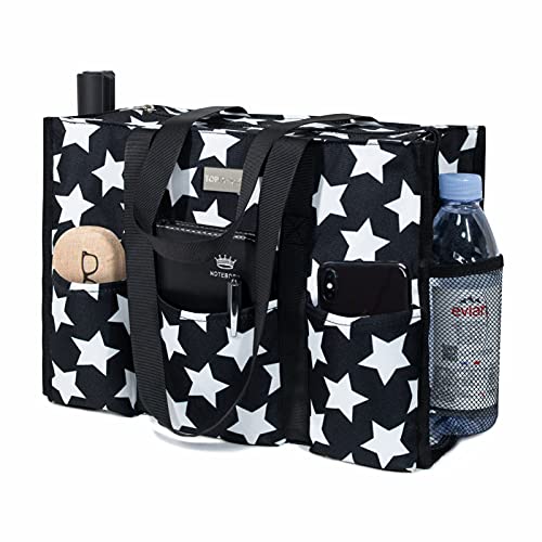 Image of TOPDesign Utility Water Resistant Tote Bag with 13 Pockets, Top Zipper Closure & Thick Bottom Support, for Working Women