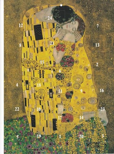 Nostalgischer Adventskalender A4 Gustav Klimt der Kuss aus Karton