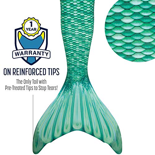 Fin Fun Mermaid Tail Only, Reinforced Tips, No Monofin, Celtic Green, Size Youth 8 #TOP1
