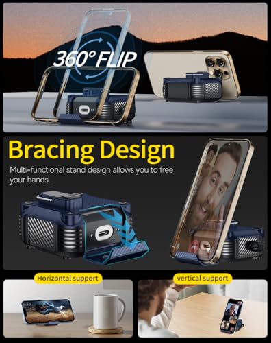 Image of Pohgelan for AirPods 4 Case with Safety Lock-Dark Blue | Carbon Fiber Texture Cover,Magnetic Automatic Lock with Cleaning Kit&Keychain,Compatible with Magsafe
