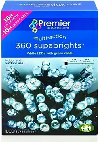 Premier Decorations - 360 LED Multi Action Supabright Lights - White