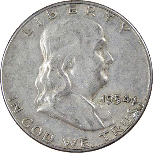 1954 S Franklin Half Dollar VF Very Fine 90% Silver 50c US Coin...