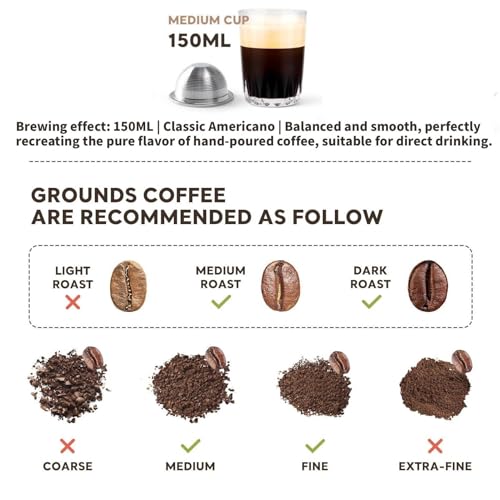 HAILASRE Stainless Reusable Coffee Pod Capsule Cup 230ml For Nespresso Vertuoline ENV135 Refillable Coffee Capsule Filter Espresso Size 230ml/8oz by HAILASRE - Image 3