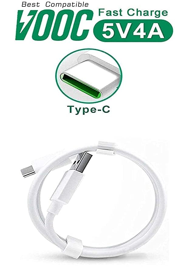 Image of 65w Super Vooc Original Type C Fast Charging Cable Compatible with Oppo R17 / Find X / R15 / Reno /Reno 2 / Reno 2Z / Reno F /Reno 10X Zoom / K5 / K3 / A91 / Reno 3 Pro / F15 / F17 & All Type C Devices