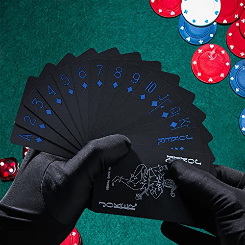 3 Schwarze Spielkarten Pokerkarten laminierte Plastikspielkarten Poker Karten Kunststoff Karte Spielkarte Partykarten Zauberkarten Wasserfeste Plastik geprägtes Spiel Cards – Bild 4
