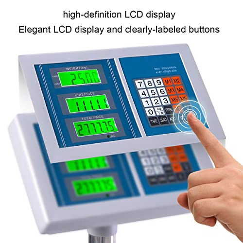 Lhone 660 Lbs Weight Computing Digital Scale Floor Platform Scale Led Lb/Kg Price Industrial Platform Scale Stainless Steel High-Definition Display Screen #TOP5