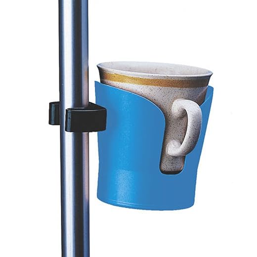 SP Ableware Clip-On Drinking Cup and Mug Holder for Wheelchairs and Beds - Blue (745760000)