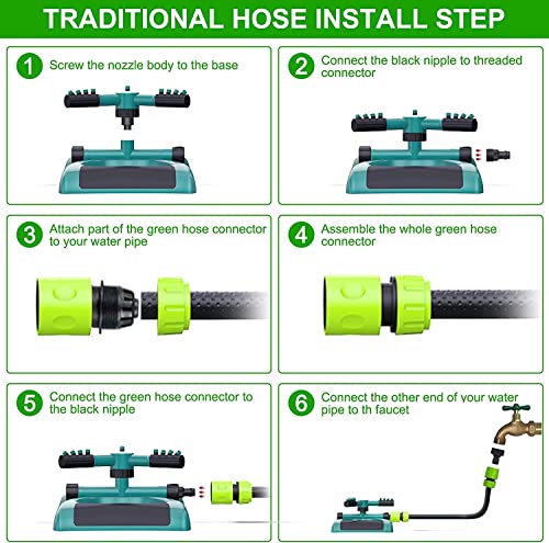 Sprinklers For Yard, Lawn Sprinklers For Yard Automatic Rotating Water Sprinkler 360 Degrees Rotating Adjustable For Large Area Coverage Plant Irrigation And Kids Playing #TOP6