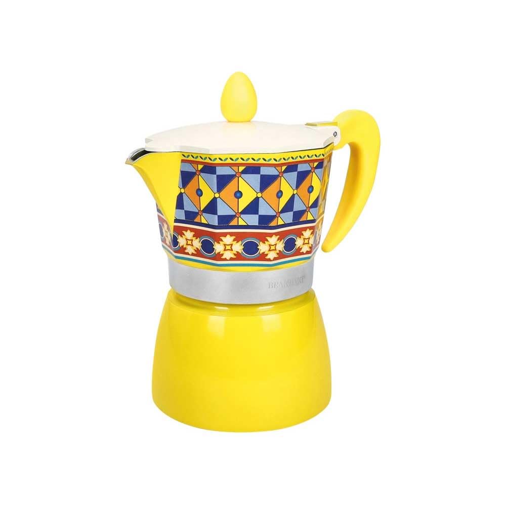 BRANDANI Filomena - Cafetera amarilla de 3 tazas de aluminio