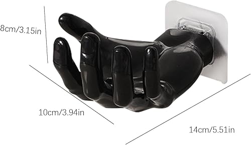 Miniatura 6 de KLKCMS Gancho para colgar en la pared, perchas, perchas, ropa, toalla, gancho en forma de mano para pasillos, chaquetas, color negro
