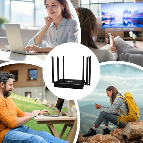 Image of Wireless Internet Smart Router 6 Omnidirectional Antennas Smart Router | Unlimited Satellite Internet Plug Play for Laptop, Cell Phone, TV, Urban, Rural, Desert