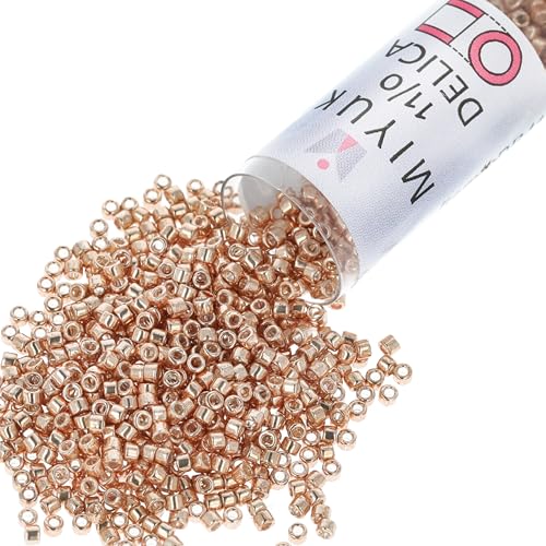 Miyuki Delica Seed Beads Size 11/0 (1.6 mm) DB0411 Galvanized Gold Dyed 7.2 g Approx. 1440 Beads Made in Japan