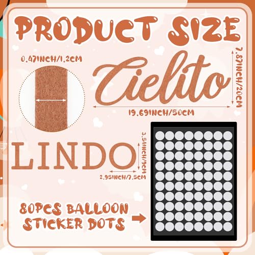 Image of VitalCozy Cielito Lindo Sign for Backdrop Felt Cielito Lindo Sign for Balloon Arch Baby Shower Birthday Party Mexican Talavera Wedding Party Decor for Backdrop Balloon Arch Decor(Brown,Glitter)