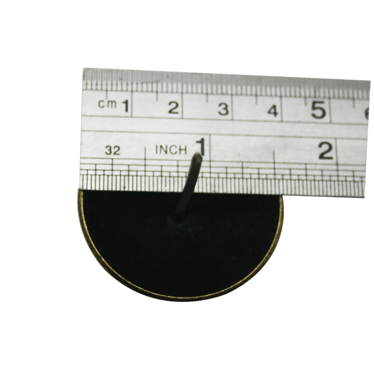 PRETYZOOM 20-Pack 1.6 Inch Large Round Brass Nails Antique Brass Cork Board Decorative