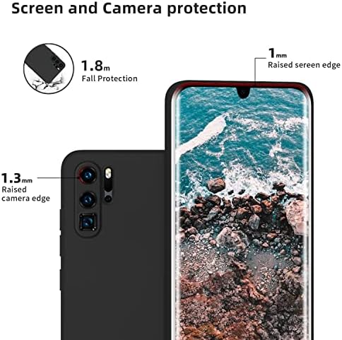 ORDA Huawei P30 Pro Case Silicone Protector Huawei P30 Pro Slim Case Soft Gel Rubber Anti-Scratch Phone Case Cover for Huawei P30 Pro 6.1'' Black