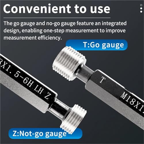 1PC 6H M27 LH-M34 LH X0.5/0.75/1.0/1.25/1.5/2.0/3.0/3.5 Calibrador de rosca metálico fino métrico de diente izquierdo miniatura 2