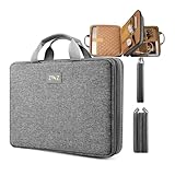 ZINZ 13,3 Pulgadas Maletín Mejorado con Funda para Portátil Delgado y Expandible Compatible con Todos los Modelos de MacBook de 13 y 14 Pulgadas y la Mayoría de los Portátiles de 13"-14", Gris oscuro