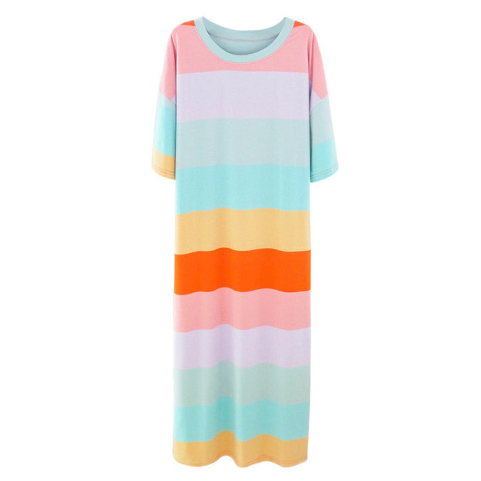 Camicia da Notte Oversized Summer Skin Skin Femmina Pigiama dei Cartoni Animati Casual A Maniche Corte Pigiama Sottile Pigiama Plus Size Nightdress