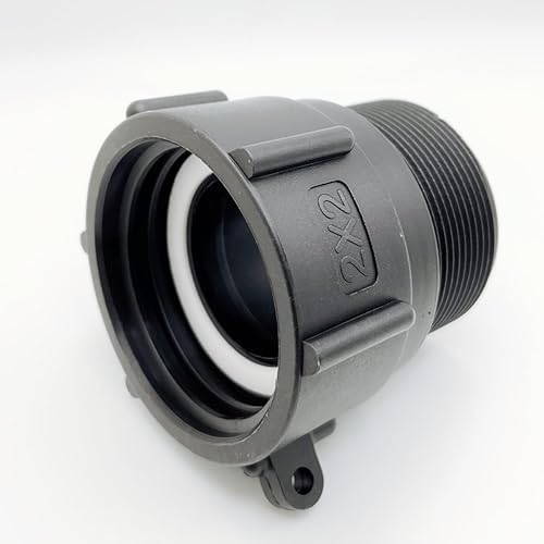 IBC - Adaptador de accesorios de bolsa de 2 pulgadas, rosca gruesa de contrafuerte hembra x 2 pulgadas, rosca macho NPT para tubería, conector de