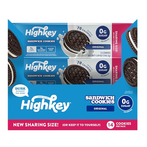 HighKey Keto Sandwich Cookies – Chocolate Cream, 4-Pack, Low Carb, Gluten-Free, No Sugar Added, Grain-Free Snack for Grown-Ups Who Snack Like Kids