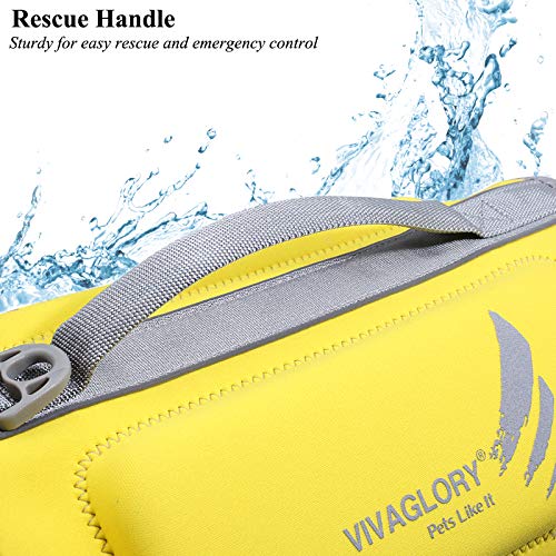 Vivaglory Neoprene Dog Life Vest, Reflective Puppy Life Jacket With Superior Buoyancy And Rescue Handle, Lemon Yellow, Extra Small #TOP4