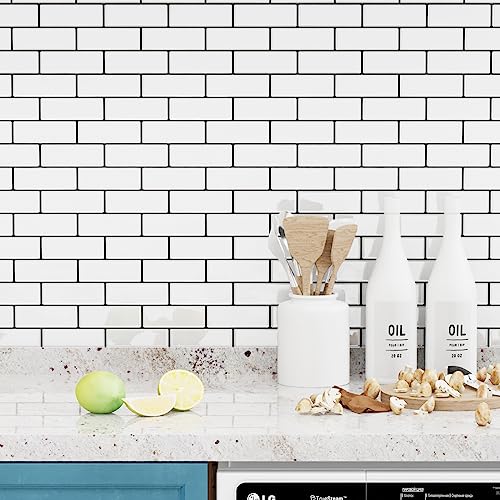 Livelynine Piastrelle Adesive Bagno Bianche 16