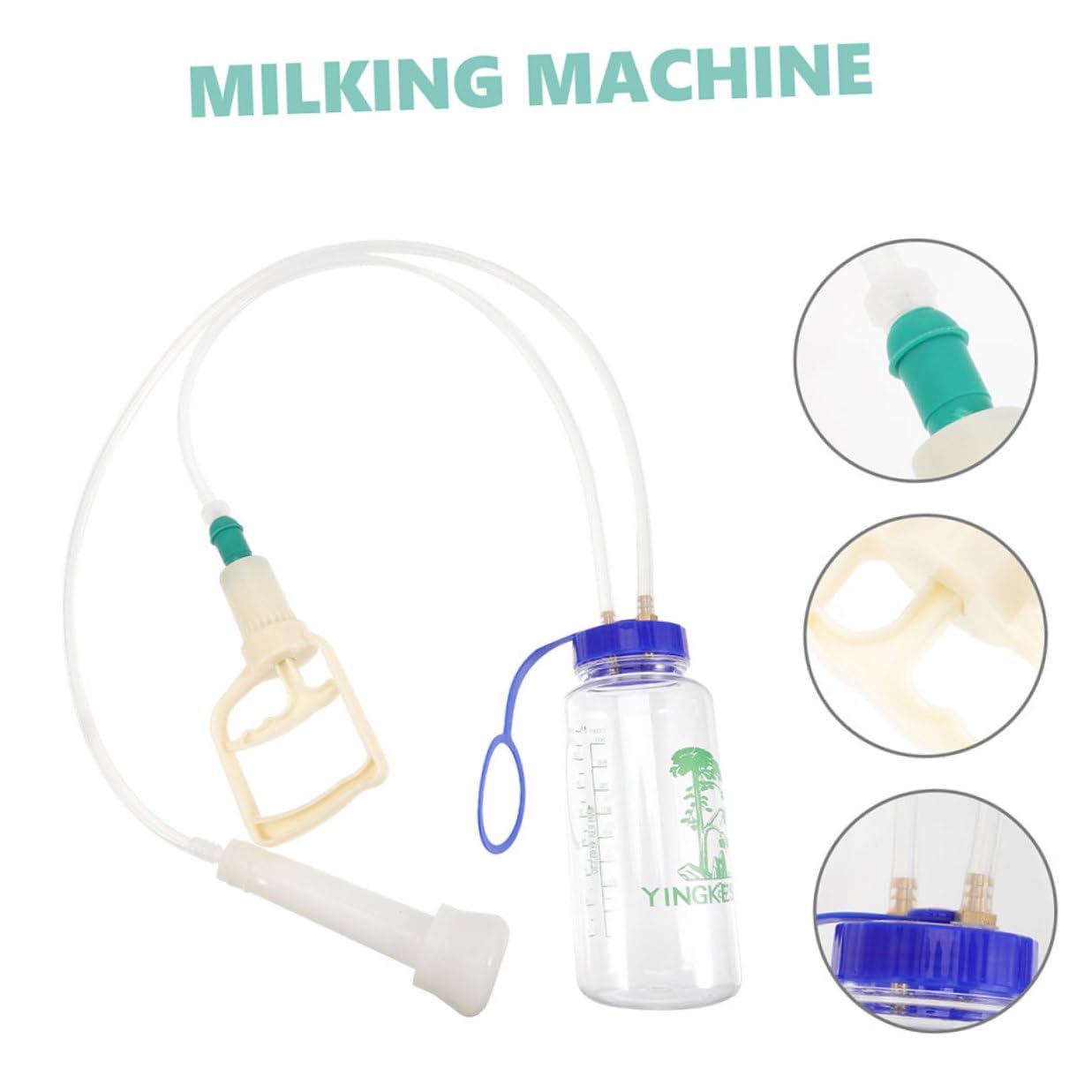 Mungitrice manuale per pecore Pompa a mano Mungitrice portatile per uso agricolo con tazza singola e pompa a vuoto - Forniture per mungitura di mucche e capre in plastica, accessorio per la