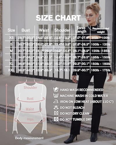 MANGOPOP Mock Neck Cutout Front Top Long Sleeve Sleeveless Bodysuits for Women - Image 6