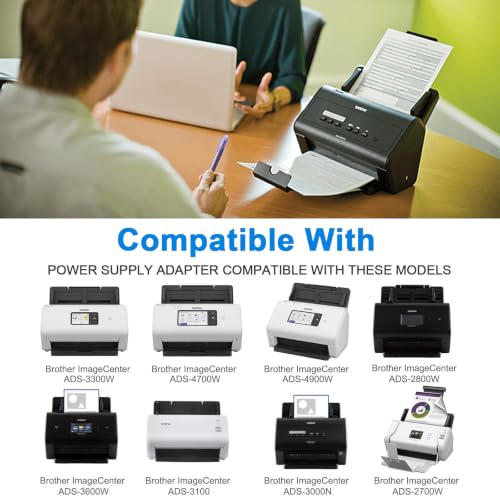 Miniatura 2 de Fuente De Alimentación 24v 2a Compatible Con Brother Ads-4700w Ads-4300n Ads-4900w Ads-2800w Ads-3600w Ads-2400n Ads-2700w Ads-3300w Ads-3100, Cargador Para Escáneres De Documentos De Oficina