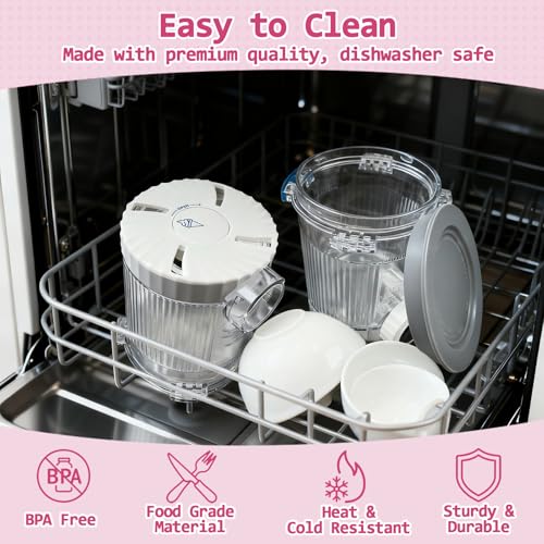 2 Stück Behälter für Ninja Creami Swirl NC700 NC701EU Serie, 480ML Eiscreme Behälte für Ninja Swirl Eismaschine BPA-Frei und SpüLmaschinenfest