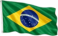 Bandeira do Brasil 90x150cm Grande em Poliéster com Ilhós de Metal – Bandeira da Seleção Brasileira para Torcida, Copa do Mundo, Decoração de Festas e Eventos