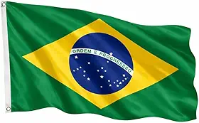 Bandeira do Brasil 90x150cm Grande em Poliéster com Ilhós de Metal – Bandeira da Seleção Brasileira para Torcida, Copa do Mundo, Decoração de Festas e Eventos