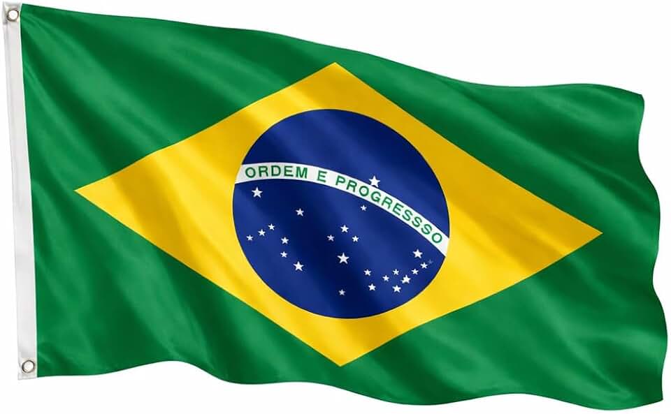 Bandeira do Brasil 90x150cm Grande em Poliéster com Ilhós de Metal – Bandeira da Seleção Brasileira para Torcida, Copa do Mundo, Decoração de Festas e Eventos