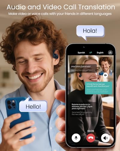 Image of AI Translation Earbuds Real Time 164 Languages 80H Playtime Translator Ear Buds Audifonos Traductores Ingles Espanol Wireless Earphones Bluetooth AI Headphone for Travel Meeting Learning K08