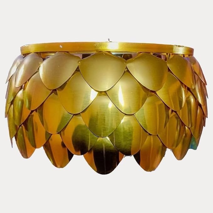 Image of Crown Lighting Crystal Jhumar in, Round Shaped Gold Finished Pandent /Hanging Chandelier Celling Light with Free Bulb Included (Medium) (Pineapple, 300MM)