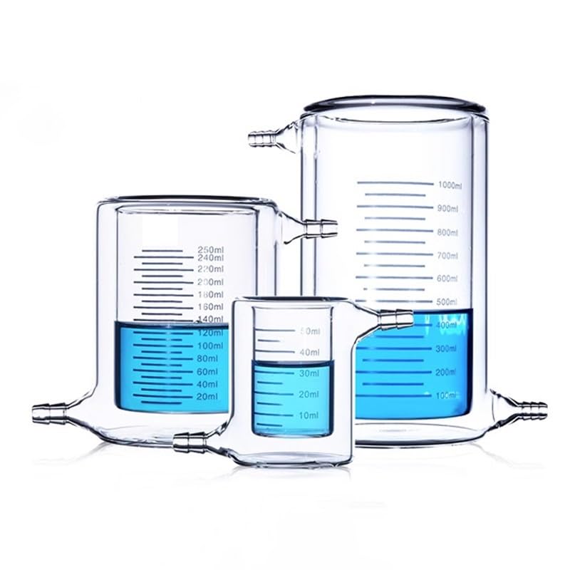 Szklana zlewka z podziałką, Zlewka laboratoryjna z płaszczem o podwójnych ściankach ze szkła borokrzemianowego pojemności 50–5000 ml(200ml)