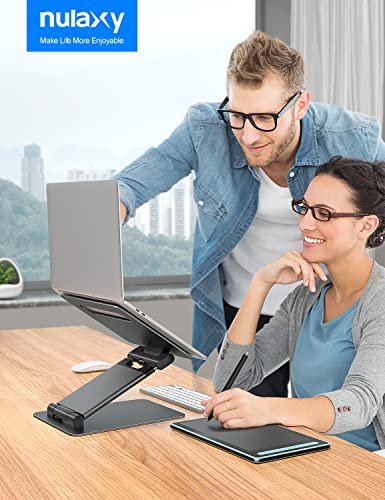 Nulaxy Laptop Stand For Desk, Ergonomic Sit To Stand Laptop Holder Convertor, Adjustable Height From 1.18" To 21", Supports Up To 22Lbs, Compatible With Macbook, All Laptops Computer Tablets 10-17" #TOP6