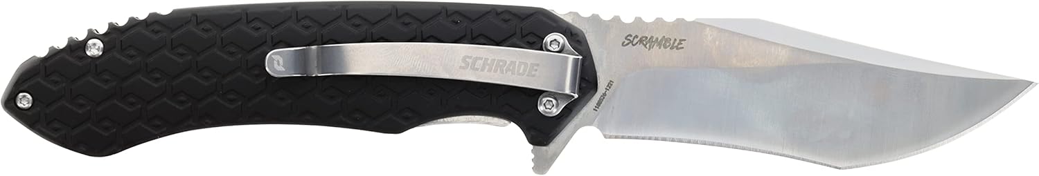 Schrade Delta Class Scramble Folder 8in with 3.5in AUS-10 Steel Blade and Aluminum Handle for EDC