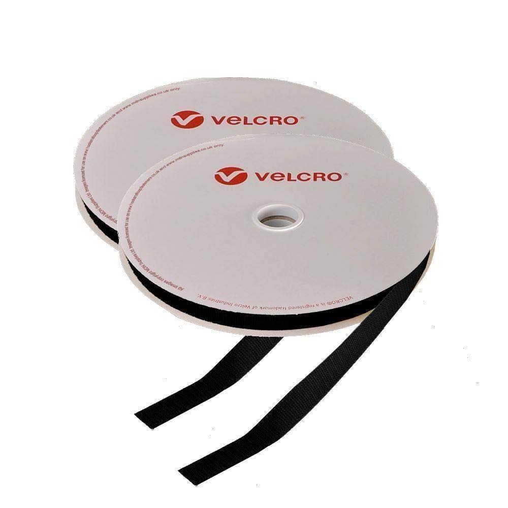 25mm Velcro® Brand Hook & Loop Black Sew On 25m | Multiples Sent as Continuous Length