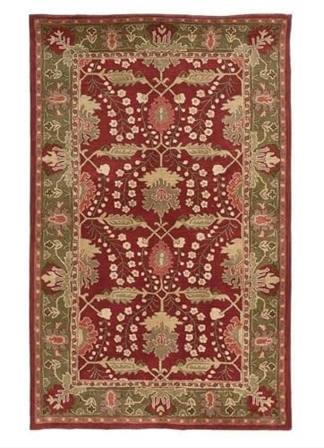 Tapete oriental rojo multicolor 182x122 cm hecho a mano miniatura 2