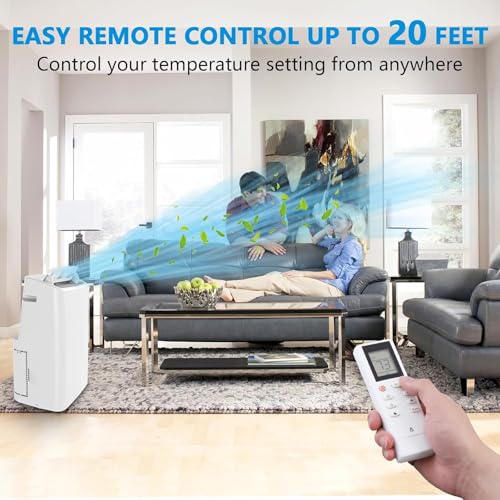 Image of Garvee 1,4000 BTUs Portable Air Conditioner for 750 Sq.Ft Max.Portable AC Unit with Dehumidifier, Fan, Sleep, 24H Timer&Installation Kit, DOE Certified, Ceer 7.7,48dB,Remote Control,1115W,Grey