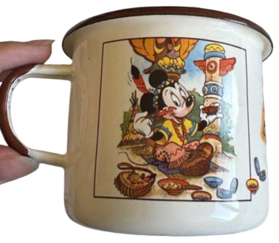 Disneyland Paris Mickey and Minnie Native American Indian Enamel Mug - Image 3