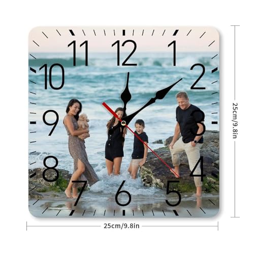 Reloj de pared personalizado cuadrado silencioso 10 pulgadas miniatura 2