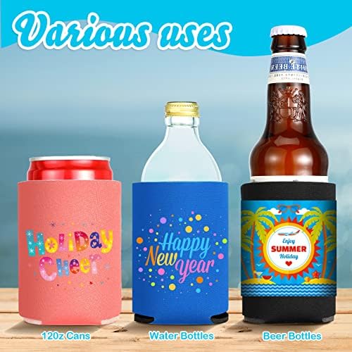 Seller photo: 80 Pcs Blank Beer Can Coolers Collapsible Foam Soda Cover Coolies Blank Can Cooler Sleeves Soft Foam Can Sleeve Cooler Reusable Drink Cooler Sleeve for Water Bottle Bee Weddings Bachelorette Parties