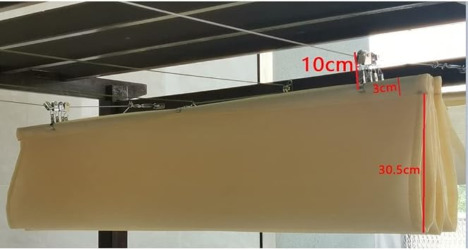 Custom Pergola Waterproof Retractable Shade Cover, Patio Replacement Canopy Kits Outdoor Slide Wire Wave Awning Sail Deck Porch Yard Rainproof(Color:Off-white)