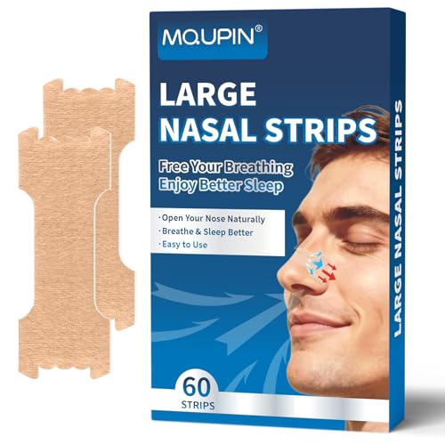 MQUPIN Extra Strength Large Nasal Strips for Big Noses with Wide Design for Instant & Easier...