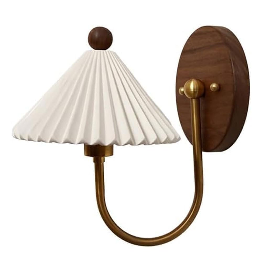 HXYSXHJUO E14 Screw Wall-Mounted Light Fixture, Japanese Industrial Style Pleated Wall Lamp, Indoor Ceramic Light, Bedroom Staircase Entryway Decorative Sconce